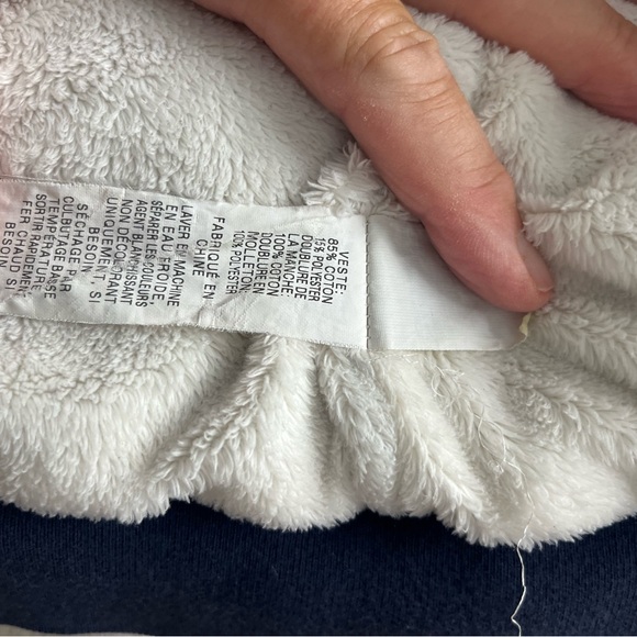 L L Bean Women’s Navy Sherpa Lined Full Zip Hoodie Size Medium - Picture 6 of 7